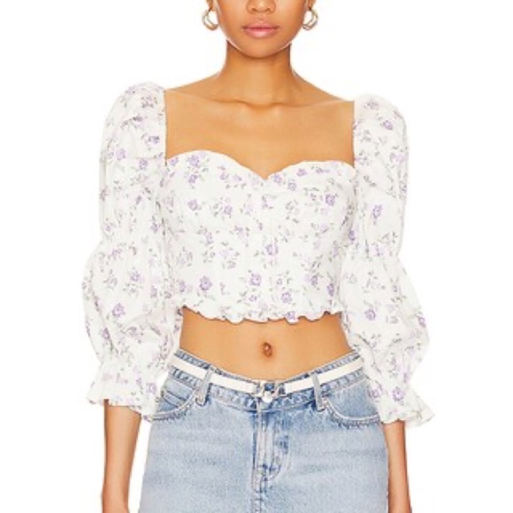 BNWT For Love and Lemons Leslie Blouse in Multi